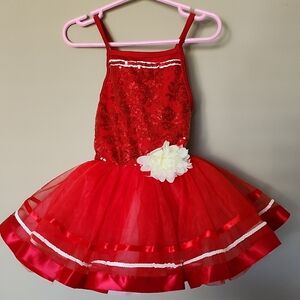 Chidren Ballet  Red Sequin Tutu Dress for Kids 5-6 Years